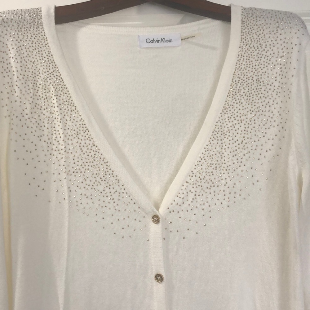 Calvin Klein white cardigan